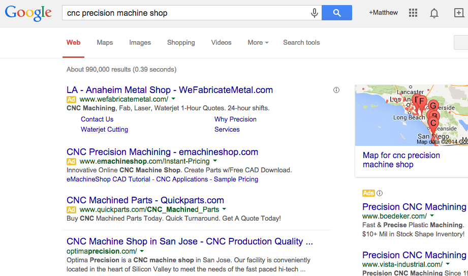 machine shop search query
