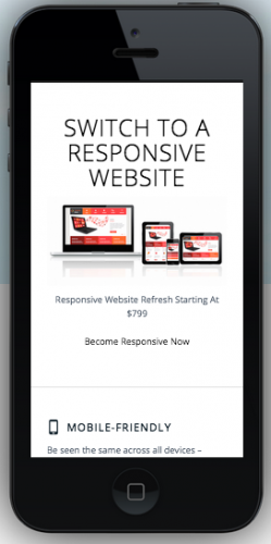 responsive website example | mobile view